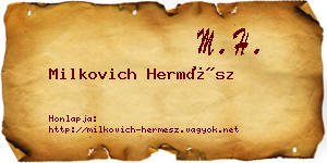 Milkovich Hermész névjegykártya